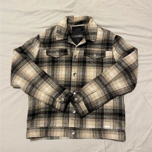 Zara Men’s Fleece Plaid Shirt Jacket